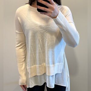 All Saints Merino Wool Layered Cream Sweater